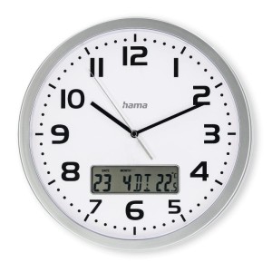 ELEKTRONICZNY ZEGAR ŚCIENNY  MOOREA Z DCF DATA TEMPERATURA ŚREDNICA 30 CM  /001858780000/
