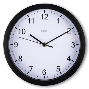 ZEGAR ŚCIENNY ELBA ŚREDNICA 25 CM CZARNY   /001858650000/