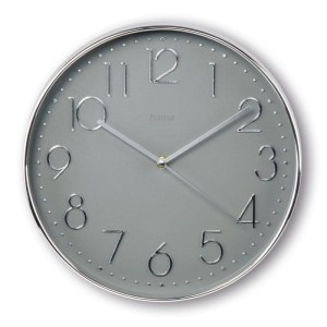 ZEGAR ŚCIENNY CORSICA ŚREDNICA 30 CM SREBRNY SZARY   /001858740000/