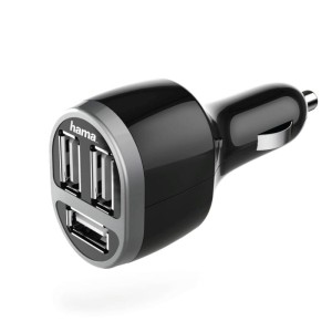 ŁADOWARKA SAMOCHODOWA, POTRÓJNE ZŁĄCZE USB, 5,2 A, CZARNA  /001736030000/
