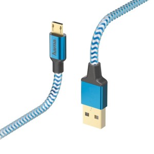 KABEL ŁADUJĄCY/DATA "REFLECTED" MICRO USB , 1.5M, NIEBIESKI  /001782890000/