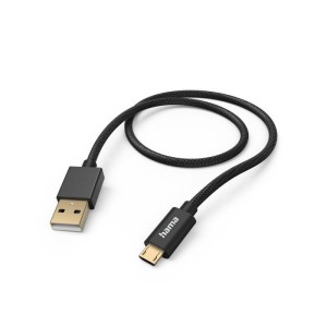 KABEL ŁADUJĄCY/DATA "FABRIC" USB-A- MICRO-USB, NYLONOWY, CZARNY  /002015430000/