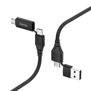 ADAPTER 4W1 TYPE-C, MICRO USB, GNIAZDO USB-A, 1M, CZARNY  /002015370000/