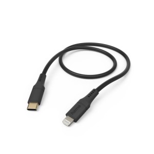 KABEL ŁADUJĄCY/DATA "FLEXIBLE", USB-C - LIGHTNING, 1,5M, SILIKON, CZARNY  /002015730000/