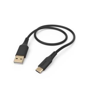 KABEL ŁADUJĄCY/DATA "FLEXIBLE", USB-A - USB-C, 1,5M, SILIKON, CZARNY  /002015700000/