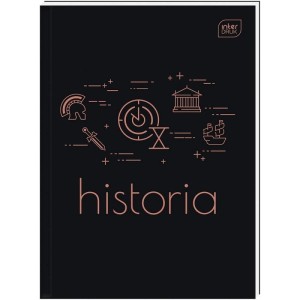 Brulion tematyczny A5/80 kratka 70g z marginesem INTERDRUK historia czarny 1szt. /BRA580#HIS2/