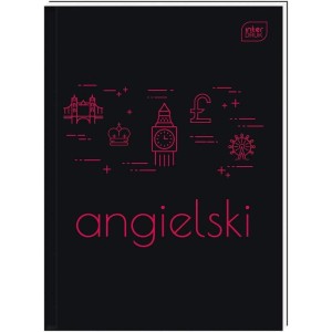 Brulion tematyczny A5/80 kratka 70g z marginesem INTERDRUK angielski czarny 1szt. /BRA580#ANG2/