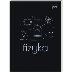 Brulion tematyczny A5/80 kratka 70g z marginesem INTERDRUK fizyka czarny 1szt. /BRA580#FIZ2/