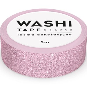 Taśma klejąca/dekoracyjna 15mm x 5m INTERDRUK WASHI HEARTS mix wzorów 1szt. /ITAŚHEARTS/