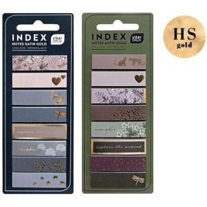Zakładki indeksujące 8x25szt. INTERDRUK SATIN GOLDS ze złotymi tłoczonymi detalami 200szt. /IZAKINDSG2/