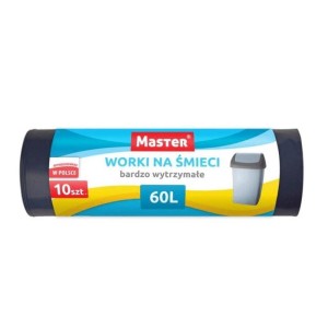 Worki na śmieci 60l MASTER LDPE 10 szt czarne /S021/