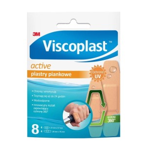 Plaster z opatrunkiem VISCOPLAST ACTIVE piankowe zestaw 2 rozmiary 8szt. /3M-4064035093662/