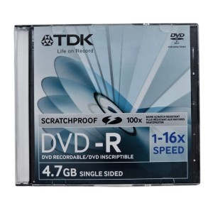 DVD-R 4,7GB x16 TDK SCRATCHPROOF odporna na zarysowania SLIM 1szt /47SPSCED10P-L/