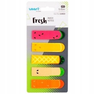 Zakładki indeksujące 12x45mm PP owoce 5x25szt SMART FRESH /110522/