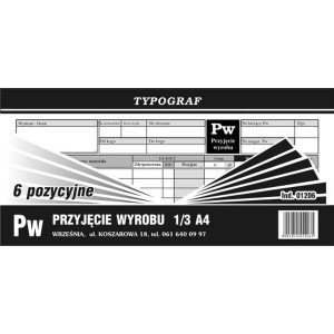 Druk samokopiujący PW 6-pozycyjne 1/3 A4 80 kartek TYPOGRAF 01206 /01206/