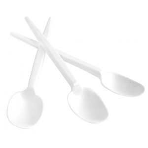 Sztućce plastikowe łyżeczki 12cm wielokrotnego użytku OFFICE PRODUCTS białe 100szt. /24016215-14/