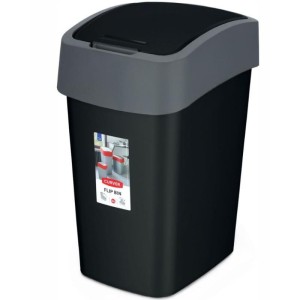 Kosz na śmieci FLIP BIN 50L CURVER czarno-srebrny 1szt.  /229411/