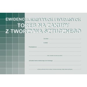 Druk offsetowy ewidencja nabytych i wydanych toreb na zakupy z tworzywa sztucznego A5 16 kartek MICHALCZYK I PROKOP /S-200-3/