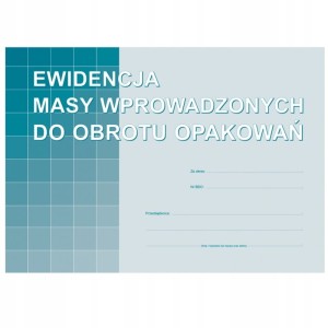 Druk offsetowy ewidencja masy wprowadzonych do obrotu opakowań A4 16 kartek MICHALCZYK I PROKOP /S-220-1/