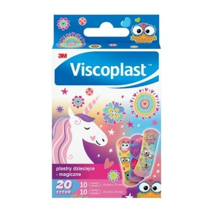Plaster z opatrunkiem VISCOPLAST MAGICZNE dziecięcy zestaw 2 rozmiary 20szt. /3M-4054596879218/