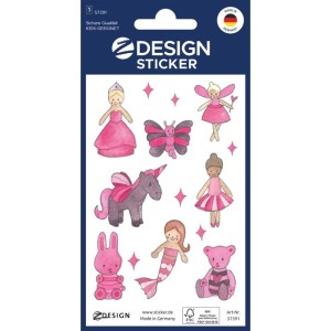 Naklejki Z-DESIGN brokatowe - dla dziewczynki 8szt. /57391/