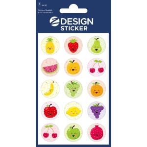 Naklejki Z-DESIGN brokatowe - owoce AVERY ZWECKFORM 15szt. /4430/
