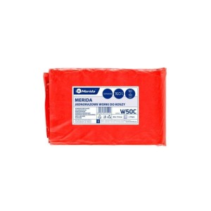 Worki na śmieci 160L LDPE 32µm 90x110cm MERIDA czerwone na odpady medyczne10szt. /W50C/