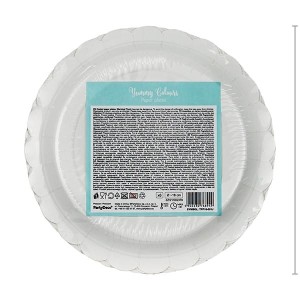 Talerze papierowe 18cm PARTYDECO z metalizowanym złotym brzegiem jasne niebieskie 6szt. /TPP16-001J/