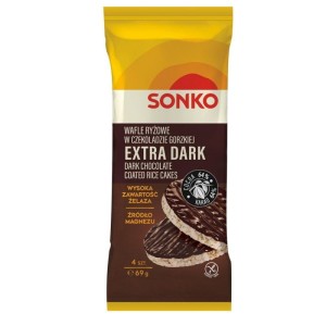 Wafle ryżowe w czekoladzie gorzkiej SONKO 69g