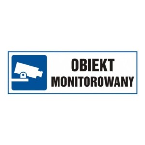 Tabliczka informacyjna 105x297mm "OBIEKT MONITOROWANY" 1szt. /BH-TA002BLPN/