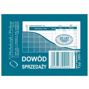 Druk "Dowód Sprzedaży" paragon A7 MICHALCZYK I PROKOP /260-9/