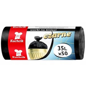 Worki na śmieci 35L HDPE 6µm KUCHCIK czarne 50szt /2712/
