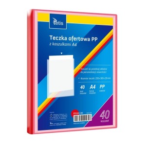 Teczka/album ofertowy A4/10 PP TETIS z kieszonką opisową czerwony 1szt. /BT630-C40/