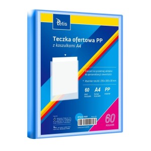 Teczka/album ofertowy A4/10 PP TETIS z kieszonką opisową niebieski 1szt. /BT630-N60/