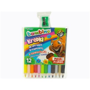 Kredki ołówkowe jumbo  BAMBINO 12 kolorów