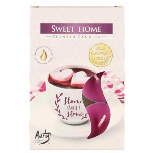 Podgrzewacze/świeczki/tealight zapachowe BISPOL AURA p15-337 sweet home 4h 6szt.