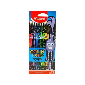 Kredki ołówkowe trójkątne 12 kolorów MAPED MONSTER COLORPEPS /862612/