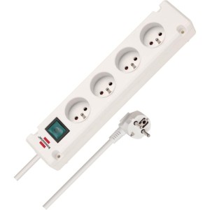 LISTWA ZASILAJĄCA BREMOUNTA 4-GNIAZD BIAŁY 1,5M H05VV-F 3G1,5 Z WYŁĄCZNIKIE  /002122580000/