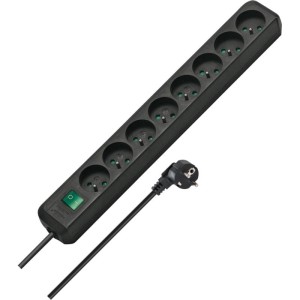 LISTWA ZASILAJĄCA ECO-LINE Z WYŁĄCZNIKIEM 8 GNIAZDA CZARNY 3M  /002122350000/
