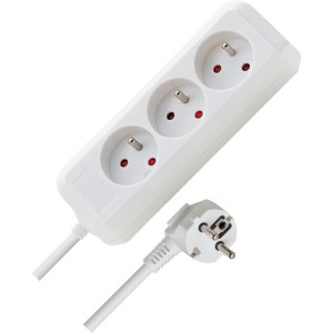 LISTWA ZASILAJĄCA ECO-LINE 3 GNIAZDA BIAŁY 1,5M H05VV-F 3G1,5 *FR*  /002122330000/