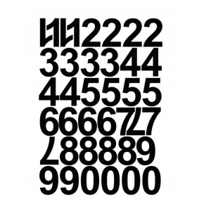 Cyfry samoprzylepne 4cm czarne 1ark.