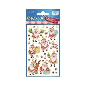 Naklejki Z-DESIGN błyszczące AVERY ZWECKFORM mikołaje 31szt /52875/