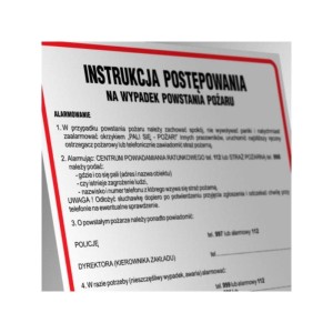Tabliczka instrukcja przeciwpozarowa ogólna PCV 250x350 Z-IP2-P-250X350