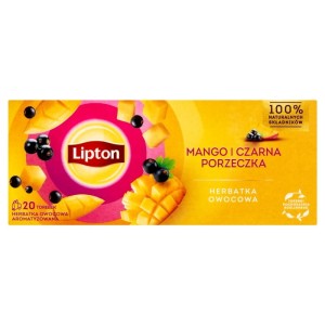 Herbata owocowa LIPTON MANGO z czarną porzeczką z zawieszką 20szt./SP-013661/