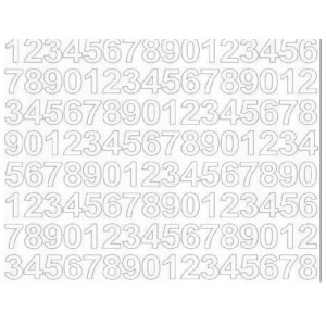 Cyfry samoprzylepne 3cm białe 1ark.