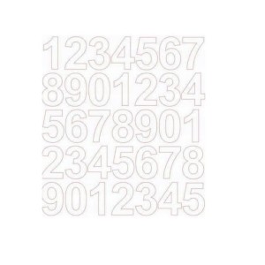 Cyfry samoprzylepne 4cm białe 1ark.