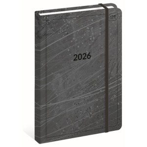 Terminarz A5 tygodniowy z gumką INTERDRUK 2026 MAT + UV STONE 1szt. /KALA5192ST26/