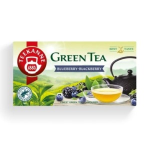 Herbata zielona kopertowana TEEKANNE BLUEBERRY AND BLACKBERRY borówka z jeżyną z zawieszką 20szt.