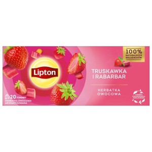 Herbata owocowa LIPTON truskawka z rabarbarem z zawieszką 20szt.  /SP-104194/