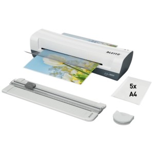 Laminator A4 LEITZ iLAM HOME w zestawie z folią, trymerem i zaokrąglaczem biały 1szt. /74340001/